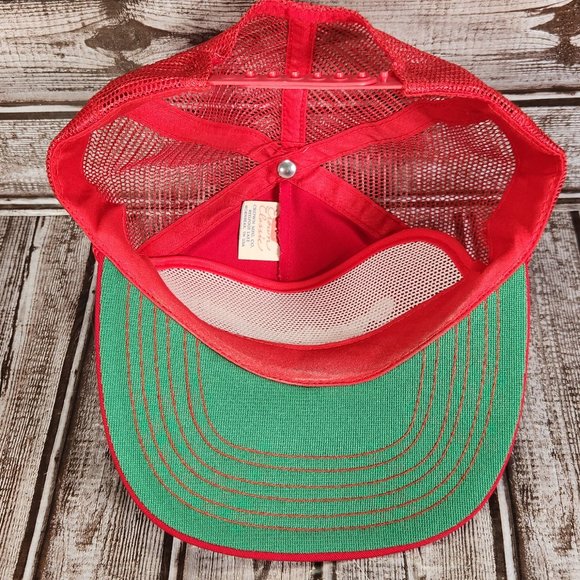 Vtg GOODWRENCH RACING Crown Classic Men's Red Trucker Snapback Mesh OSFA Cap Hat - Picture 5 of 6